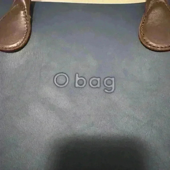O Bag Italy Borsa Tote Blue Removable Canvas Insert used like anew - Picture 3 of 8